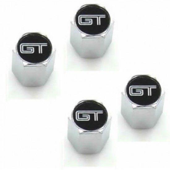 Elite Chrome Anti-Theft  Valve Stem Caps with GT logo